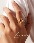 No.R004 Golden Feather Ring
